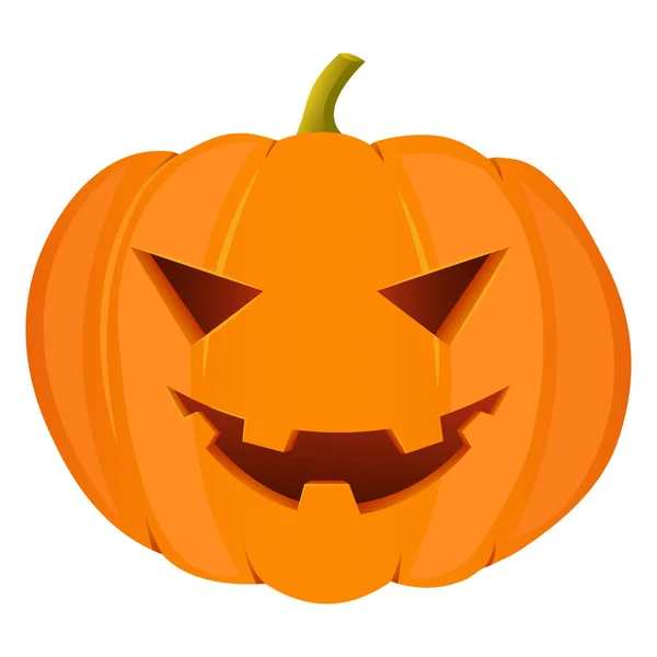 Laterne zur Halloween-Nacht. Kürbis mit einem beängstigend orangen Gesicht. Böse Halloween-Figur im Cartoon-Stil. — Stockvektor
