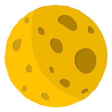 Düz çizgili ay. Gece Astronomisi ve Doğa Ay simgesi.