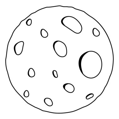 Düz çizgili ay. Gece Astronomisi ve Doğa Ay simgesi.