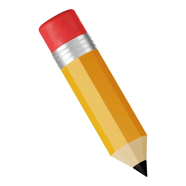 Карандаш. Стилизованный канцелярский карандаш с ластиком. Школьные и университетские принадлежности. — стоковое фото