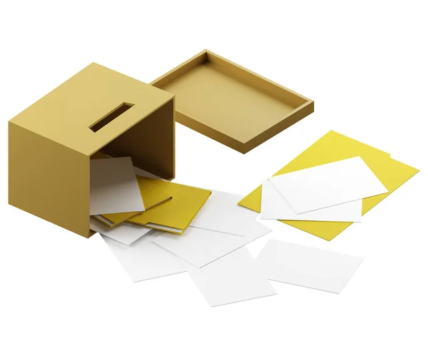 Коробка с документами. Перевернутая картонная коробка с офисными файлами. Уборка офиса. — стоковое фото