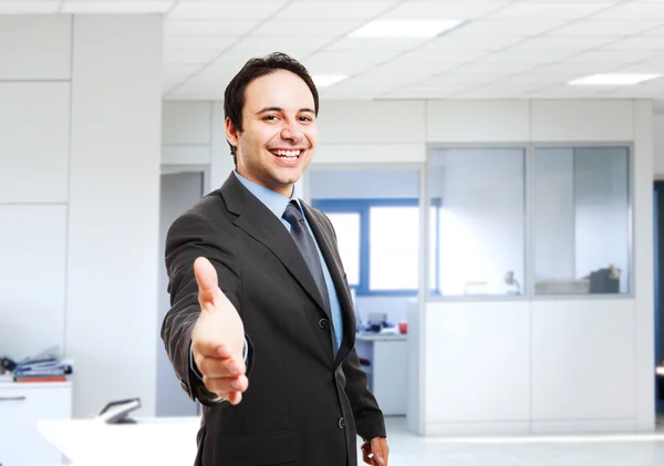 Smiling businessman shaking hands — Stock Photo, Image