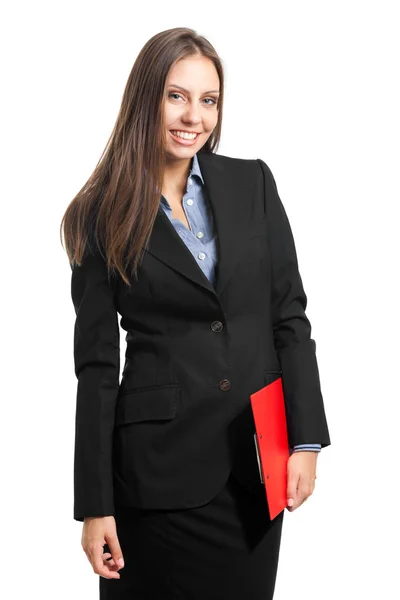 Hermoso retrato de mujer de negocios aislado en blanco — Foto de Stock