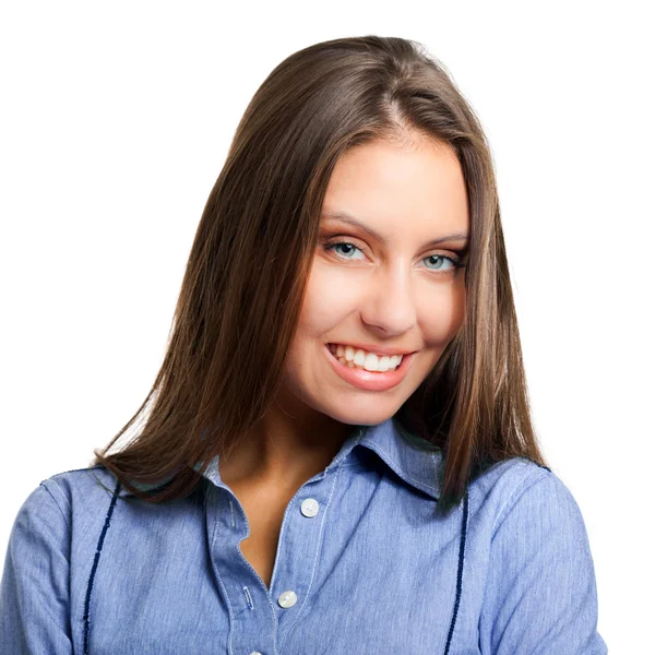 Hermoso retrato de mujer de negocios aislado en blanco —  Fotos de Stock