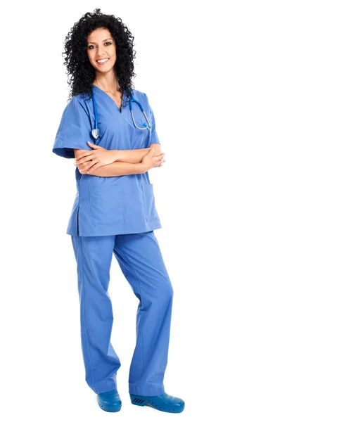 Lachende verpleegster portret — Stockfoto
