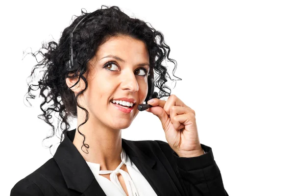 Headset woman — Stock Photo, Image