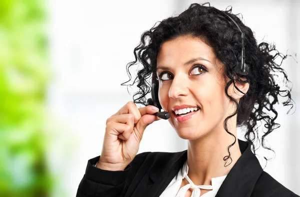 Headset woman — Stock Photo, Image