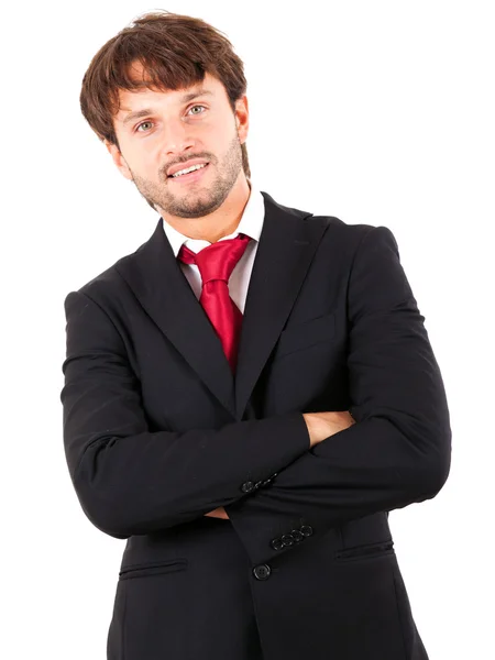 Confident handsome manager isolated on white — Stock Photo, Image