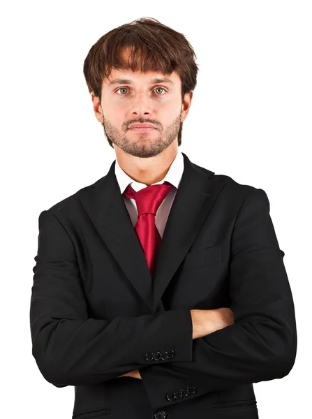 Confident handsome manager isolated on white — Stock Photo, Image