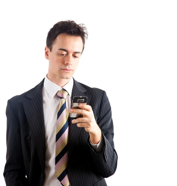 Retrato de un empresario escribiendo un mensaje de texto — Foto de Stock