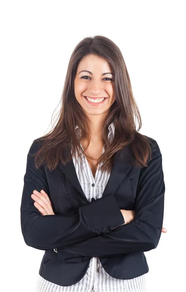 Young businesswoman isolated on white — Stock Photo, Image