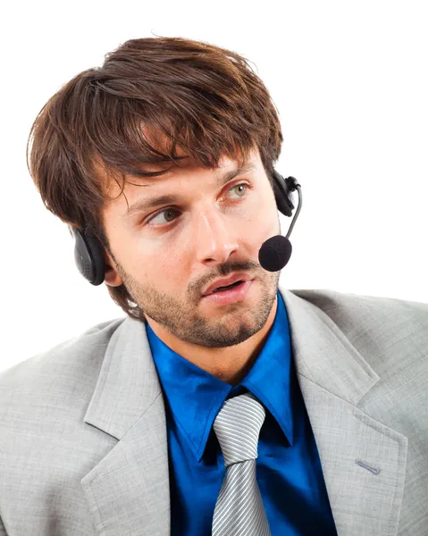 Handsome call center male operator Royalty Free Stock Photos