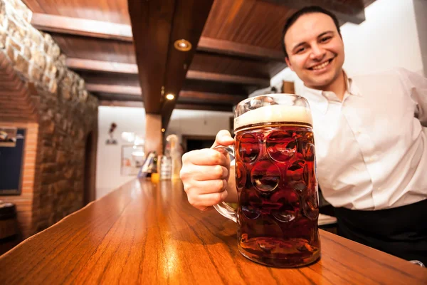 Here's your beer — Stock Photo, Image