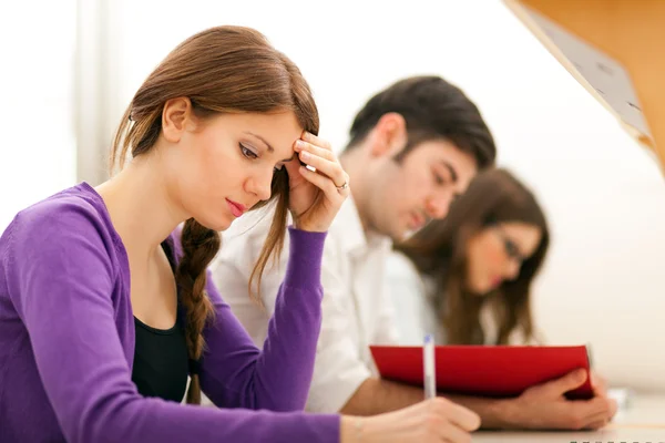 Personas que estudian juntas en una biblioteca —  Fotos de Stock