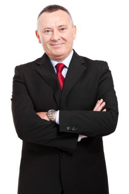 yaşlı işadamı üzerinde beyaz izole