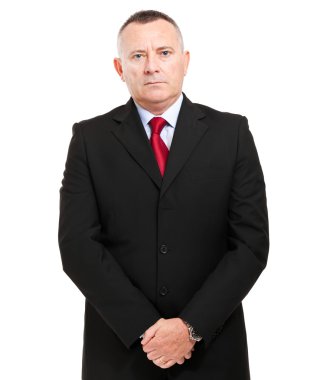 yaşlı işadamı üzerinde beyaz izole