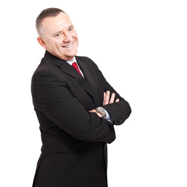 yaşlı işadamı üzerinde beyaz izole