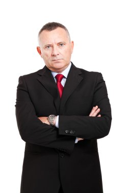 yaşlı işadamı üzerinde beyaz izole