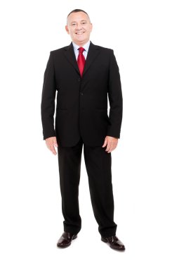 yaşlı işadamı tam uzunlukta üzerinde beyaz izole