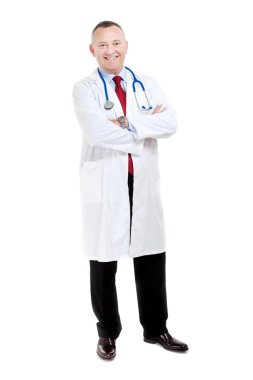 Kıdemli doktor tam uzunlukta