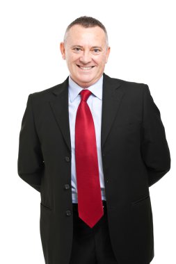 yaşlı işadamı üzerinde beyaz izole