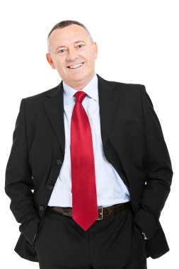 yaşlı işadamı üzerinde beyaz izole