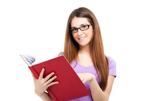 Retrato de una hermosa estudiante sonriente —  Fotos de Stock