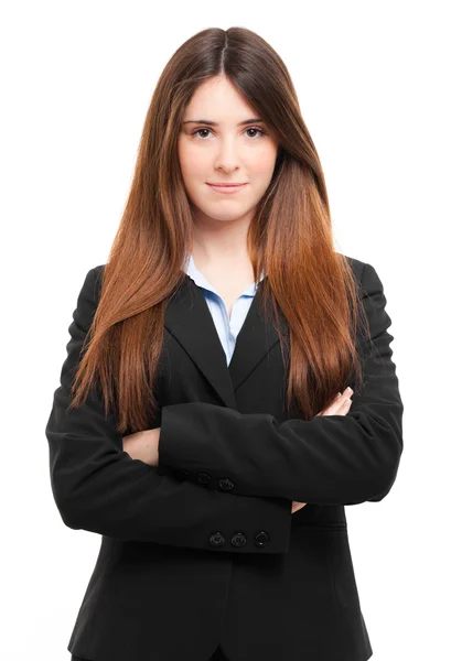 Young businesswoman isolated on white — Stock Photo, Image