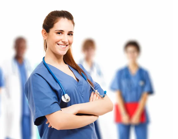 Nurse and her team — Stock Photo, Image