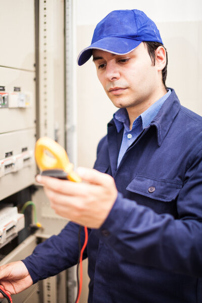 Electrician at work