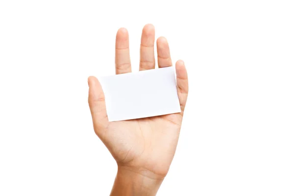 Χέρι που κατέχει επαγγελματική κάρτα — Φωτογραφία Αρχείου