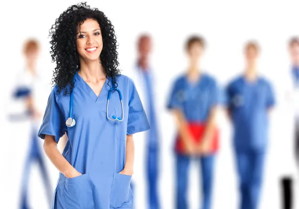 Portret uśmiechniętej pielęgniarki — Zdjęcie stockowe