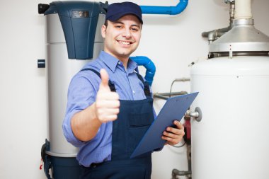 Smiling plumber clipart