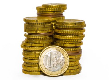 euro para yığınları