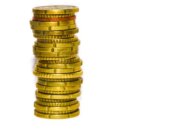 Uma pilha de moedas de euro — Fotografia de Stock