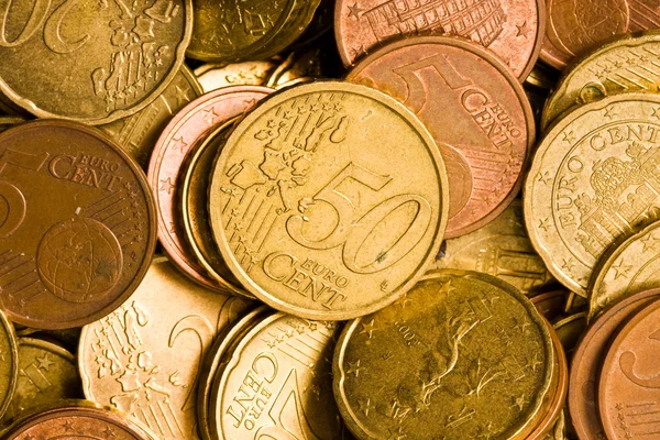 Monedas en euros —  Fotos de Stock