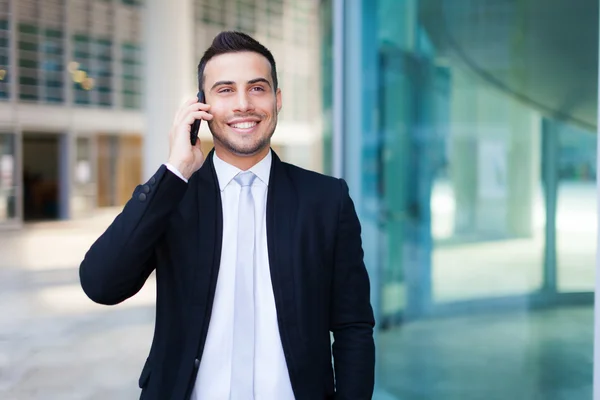 Businessman talking on the cellphone — Stock Photo, Image