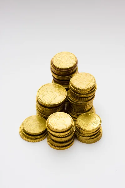 Hromady euromincí — Stock fotografie