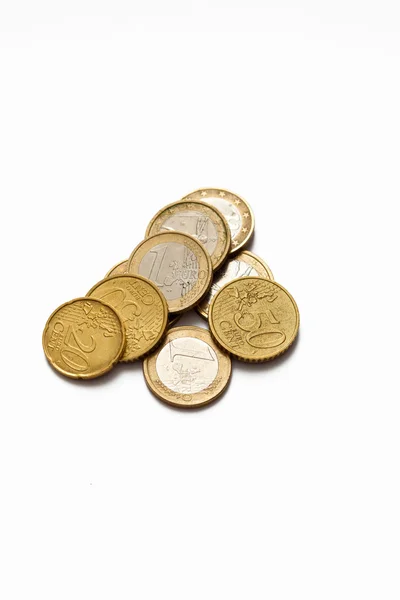 Monedas en euros — Foto de Stock