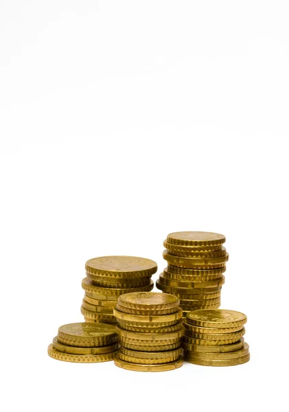Piles of euro coins — Stock Photo, Image