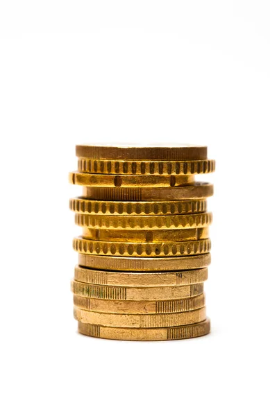 Een stapel van euro-muntstukken — Stockfoto