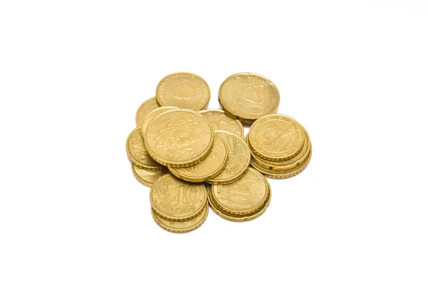 Monedas en euros — Foto de Stock