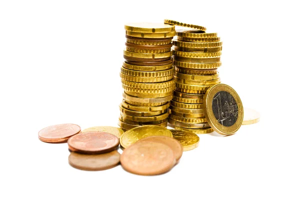 Högar av mynt — Stockfoto