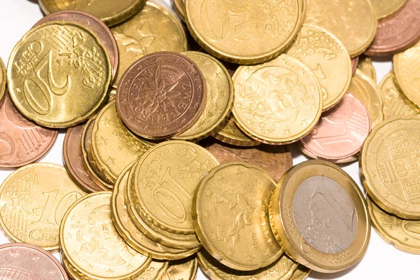 Monedas en euros —  Fotos de Stock