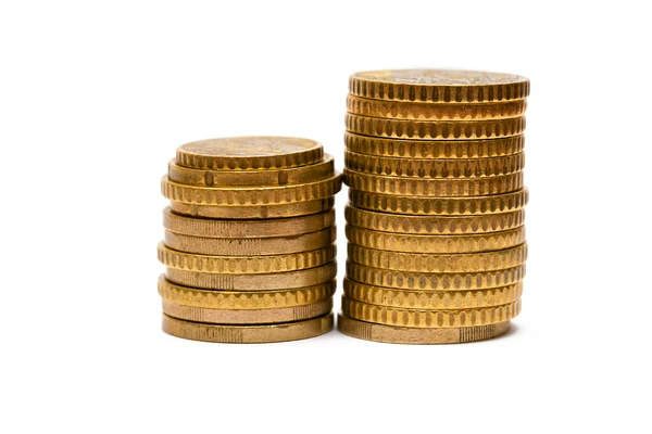 Piles of euro coins — Stock Photo, Image