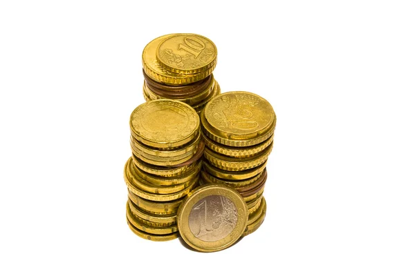 Piles of euro coins — Stock Photo, Image