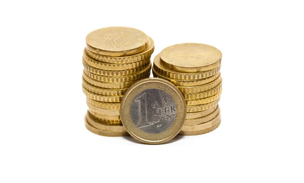 Euro para yığınları — Stok fotoğraf
