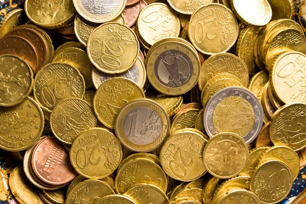 Monedas en euros —  Fotos de Stock