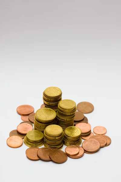 Hromady euromincí — Stock fotografie