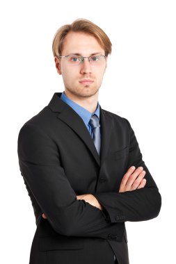 katlanmış ellerle işadamı